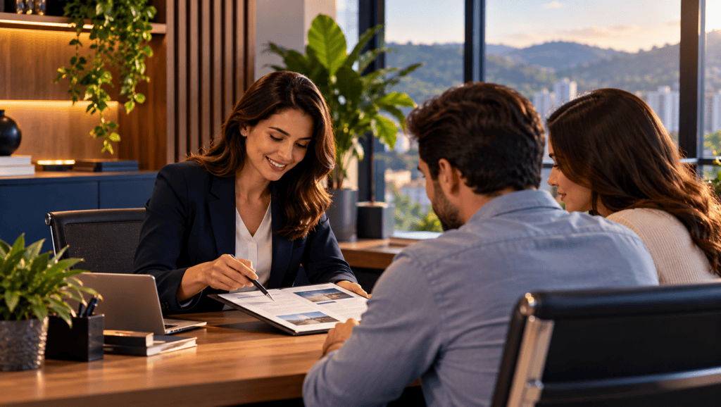 Consultoria financeira em escritório moderno
